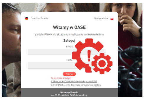 screen strony logowanie do portalu OASE